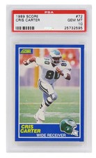 Cris Carter (Eagles) 1989 Score Football #72 Rookie Card -PSA 10 (Silver Label)