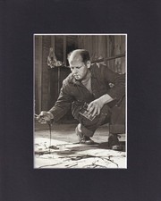 8X10" Matted Print Modern Art Artist Picture: Jackson Pollock, 1949