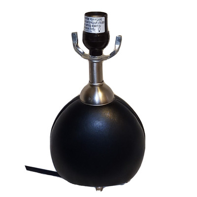 Black ,Leather & Silver Flask Table Lamp