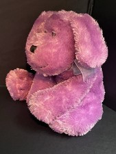 Animal Alley 2009 Purple PUPPY DOG 7" Plush Toys R Us Sheer Blue Bow Stuffed Toy