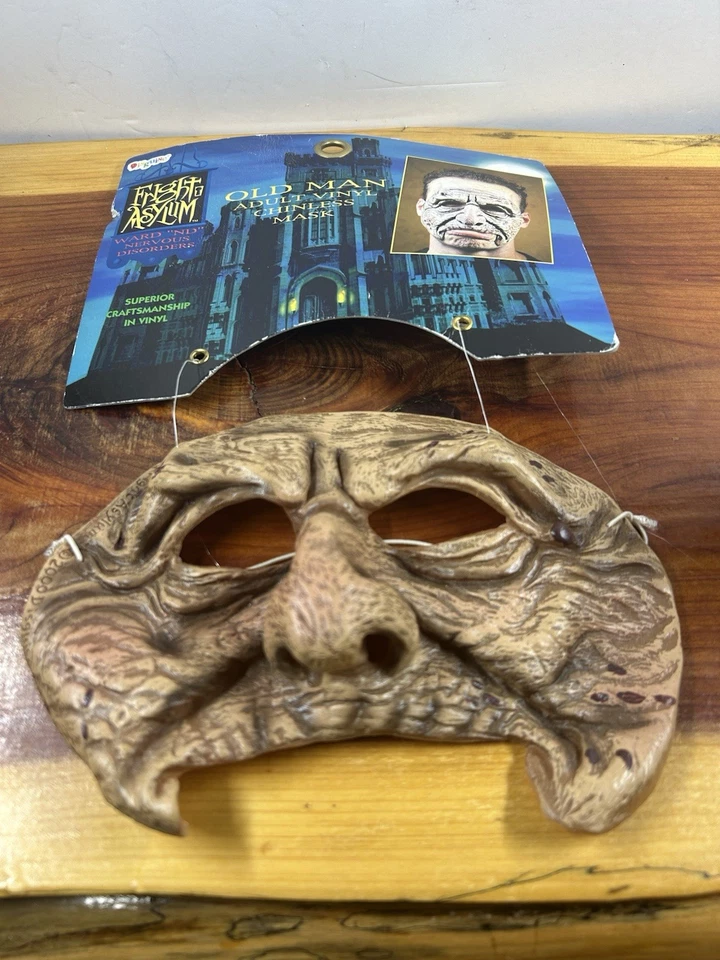 Vintage 2001 Fright Asylum Old Man Mask Vinyl Chinless Disguise NOS!!! - Image 2 of 3