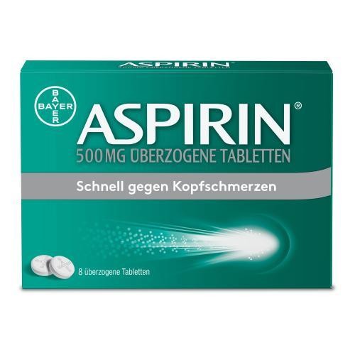 ASPIRIN 500 mg überzogene Tabletten 8 St PZN 10203595