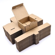 50 PCS Small Shipping Boxes 3.5x3.3x1.6 Inch Brown Corrugated Cardboard Box