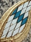 Vintage Mirror & Blue Mosaic Tile Gold Butterfly Ornament Wall Hanging Thailand — photo 2