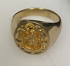 Vintage Gold Reverse Seal Intaglio Coat Of Arms Signet Ring Heraldry House 1970s — photo 1