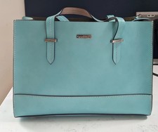 Oushka 100% Leather Tote bag/handbag, Pale Turquoise Med/Lge size
