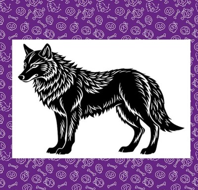 Großer Wolf, Silhouette Vinyl Aufkleber, wild, Halloween, gruselig 8''