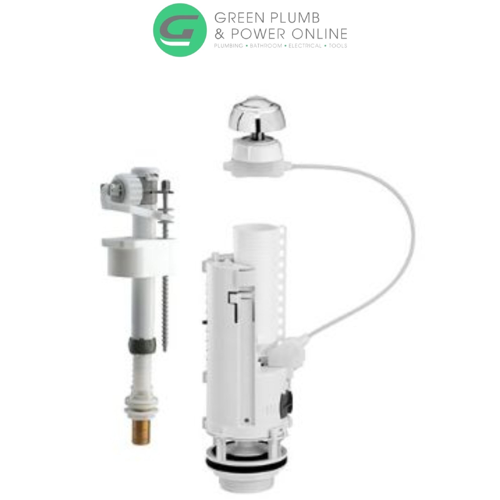 Siamp Deluxe Optima Cistern Component Pack Dual Flush Valve Button & Inlet Valve