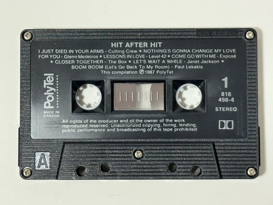 PolyTel - Hit After Hit - Today's Top Tracks (Cassette Tape, 1987 Compilation) - Image 4 of 4