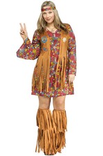 Brand New Peace and Love Hippie Women Plus Size Costume