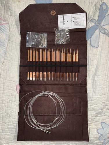 Lykke Cypra Austauschbares Stricknadel-Set – 9 Paar Größen 3-10.5, 8,9 Cm, Veganes Wildlederetui, Schwarz