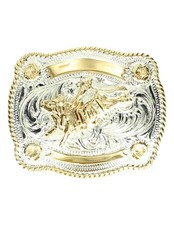 Crumrine Western Belt Buckle Kids Bull Rider Silver Gold C1059102