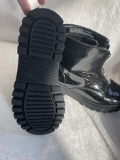 Girls Black Glitter Star Zip Ankle Bootie Man Made Size 3