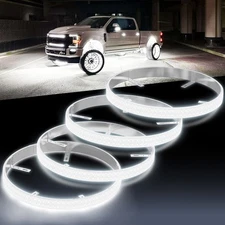 4Pcs 17" LED Wheel Lights Pure White Rim Lights 5-Row Ultra-Bright For Truck SUV