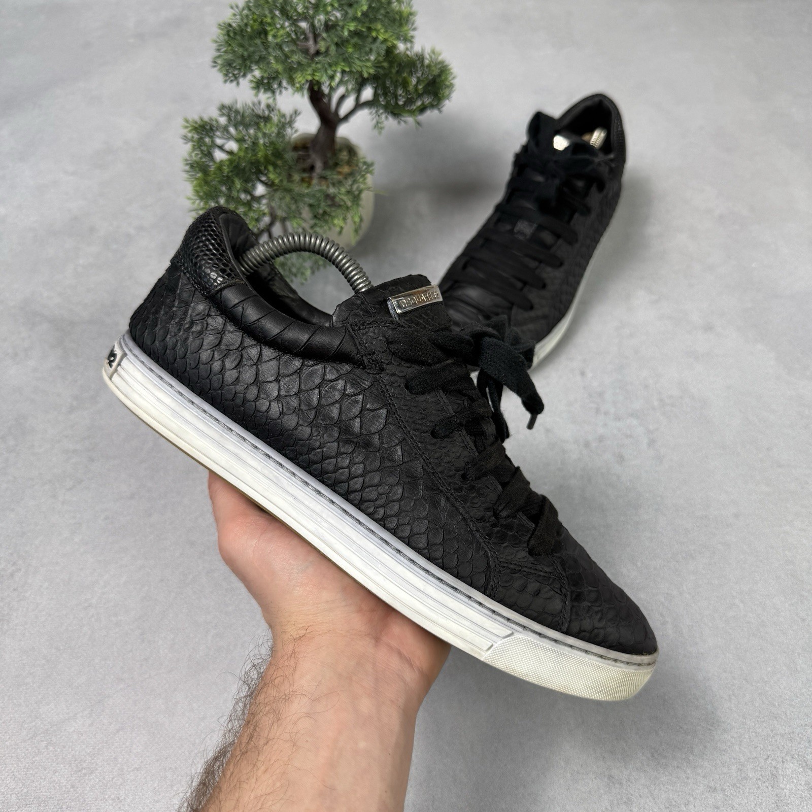 DSQUARED2 Python Textured Sneakers Black Tennis S… - image 1