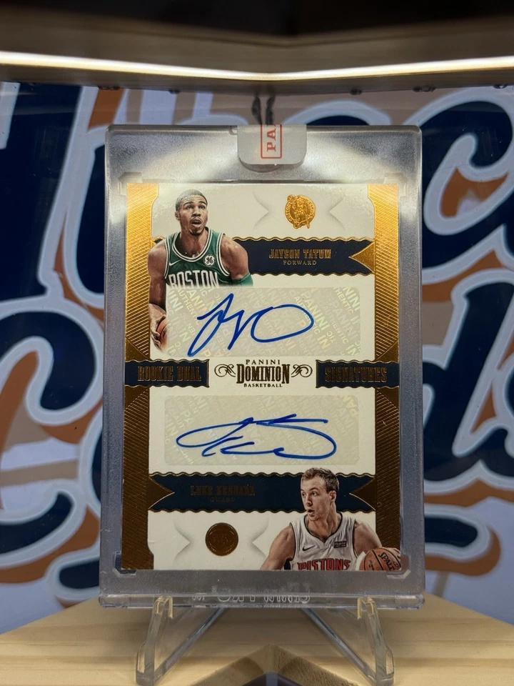 2017-18 Jayson Tatum Dual Rookie Auto Luke Kennard Dominion Encased Bookend 1/10 - Image 2 of 4