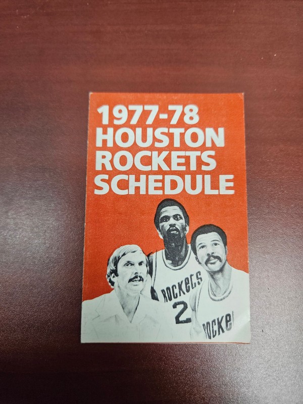 ES25 Houston Rockets 1977/78 NBA Basketball Pocket Schedule - Jack in the Box