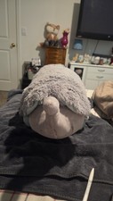 Pillow Pets Nutty elephant plush stuffed animal 20" Gray blue soft foldable
