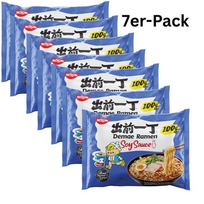 7er-Pack NISSIN Demae Ramen Instantnudeln Soy Sauce 100g