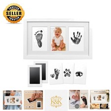 Cherished Memory Keepsake: Baby Handprint  Footprint Kit with Elegant Frame