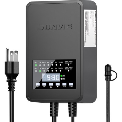 300W Low Voltage Landscape Transformer with 2 Independent Control Output Land...