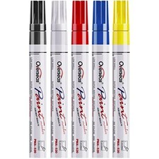 Paint Marker Pens - 5 Colors Permanent Oil Based Paint 5 Count Pack of 1 