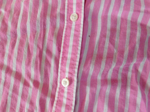 Lauren Ralph Lauren Womens Blouse PM Petites Pink striped striped button up - Picture 5 of 13