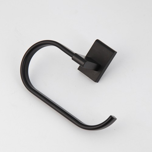 Luxury Towel Holder black Towel Ring Round Wall Mounted Towel Rack Bar Holder - Picture 8 of 12