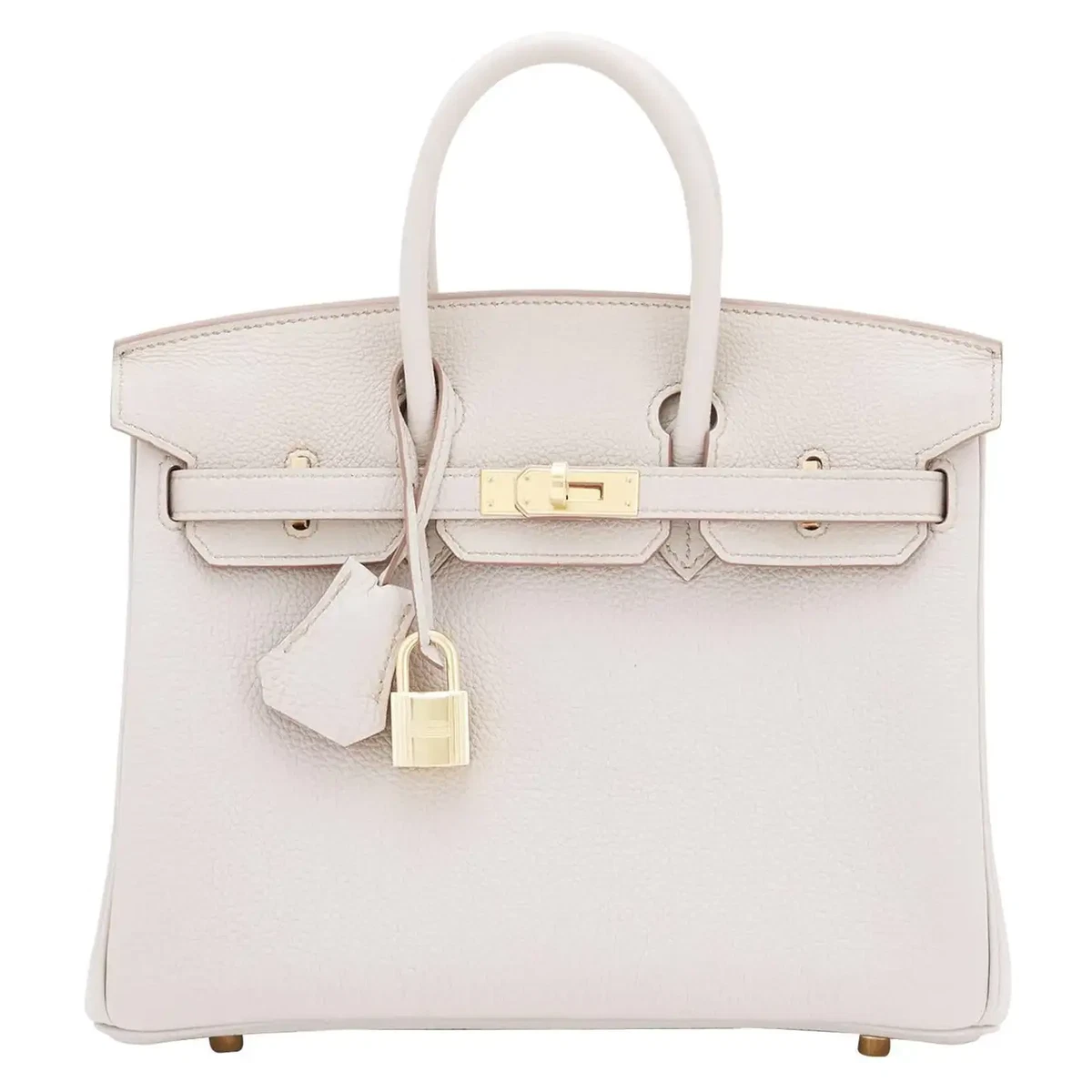 Hermes Birkin 25cm Etain Tin Grey Rose Gold Hardware Bag - Chicjoy