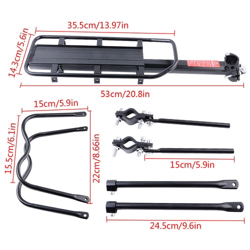 Lightweight Aluminum Alloy Rear Bike Pannier Rack for Luggage and Bags - Picture 6 of 11
