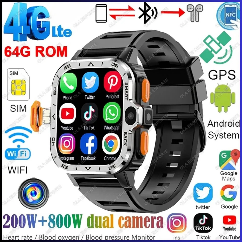 MONTRE CONNECTEE AUTONOME 4G APPELS GPS NFC APPLICATIONS - Photo 2/4