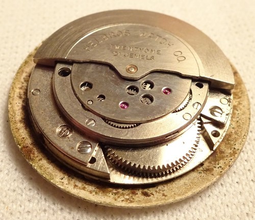 Mouvement De Montre Vintage Helbros 77H Antimagnétique - Pour Pièces Ou Réparation, Balancier Fonctionnel