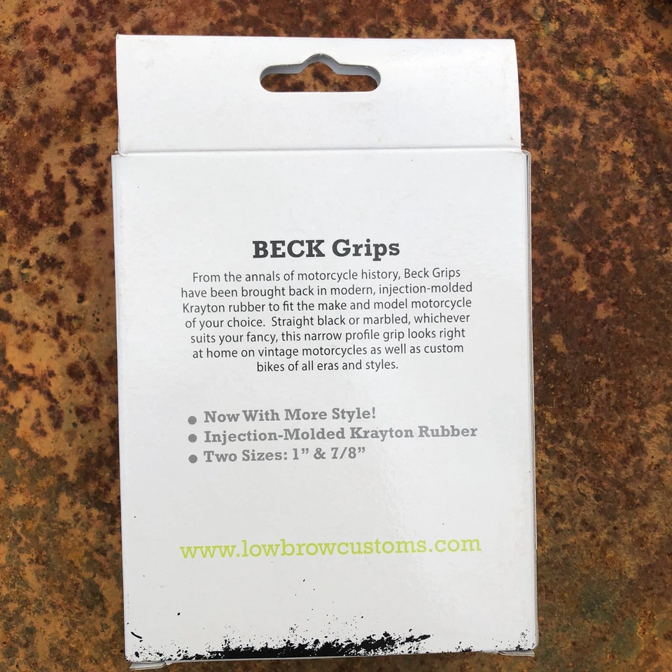 Empuñaduras BECK LOWBROW CUSTOMS MÁRMOL BLANCO Y JADE 7/8"" Honda Yamaha BSA Triumph Foto 4 de 4