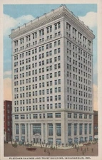 Fletcher Savings And Trust Building Indianapolis Indiana Vintage Linen Post Card
