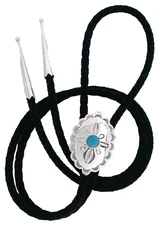 1 1/2 x 1 Inch Turquoise Cab Navajo Sterling Silver Bolo Tie Tip EPBT338/11724