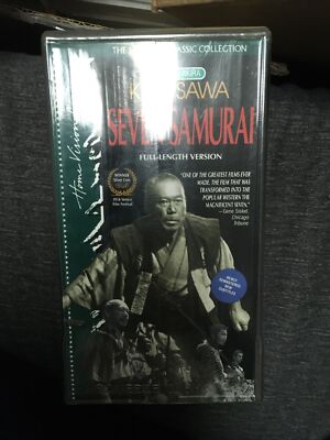 Seven Samurai VHS, 1992, 2-Tape Set Akira Kurosawa Full Lenghth