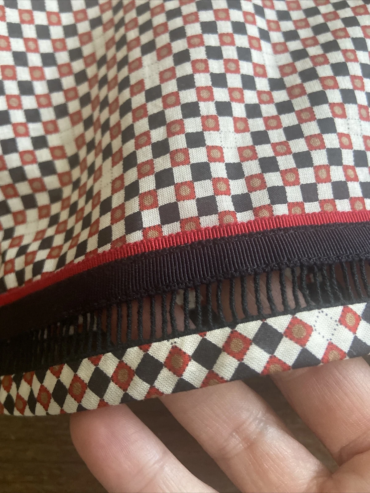 Tory Burch $295 Tory tunica manica lunga top 6 sei quadrati a pois sabbia deserto nuova con etichette