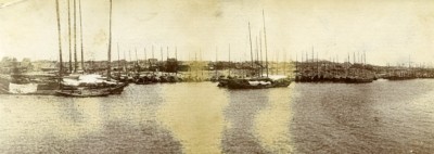 China Hafen von Tchang Cho altes Panorama Foto 1906