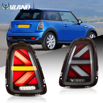 VLAND Clear LED Tail Lights w/Animation For 2007-13 Mini Cooper R56 R57 R58 R59