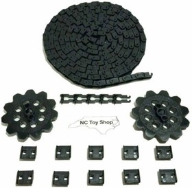 K'NEX Micro Chain 6FT, 2 Black Sprocket Gears 10 Guides, 4 Tan Clip KNEX Coaster