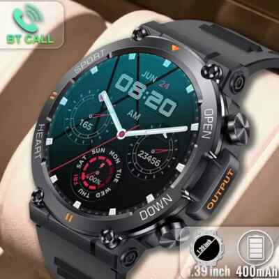Smart Uhr Smartwatch Herren Bluetooth Armbanduhr Männer Wasserdichte Sport Uhr