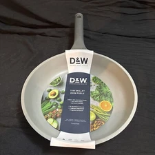 D&W 11” Frying Pan Nonstick Skillet Deane And White 2 Inch Deep - Gray