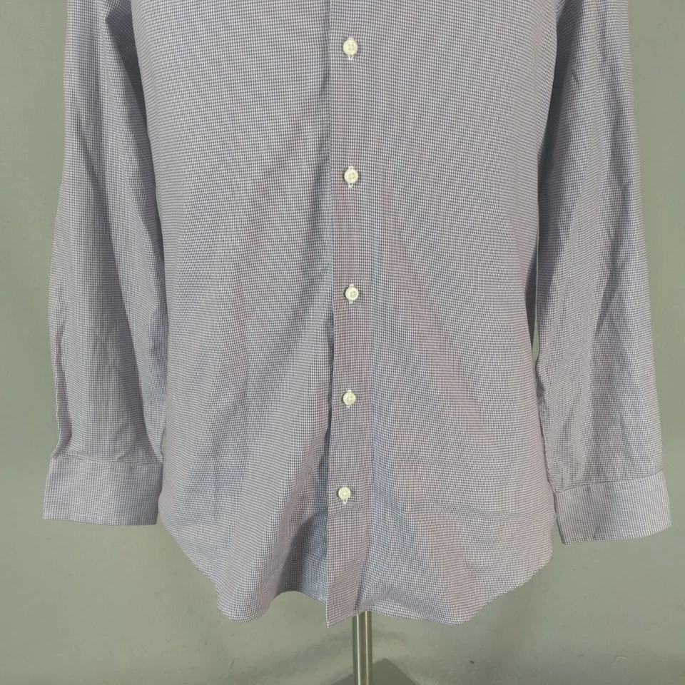 Ben Sherman Vestido Camisa Hombre Medio Morado Pata de Gallo Manga Larga Foto 3 de 4
