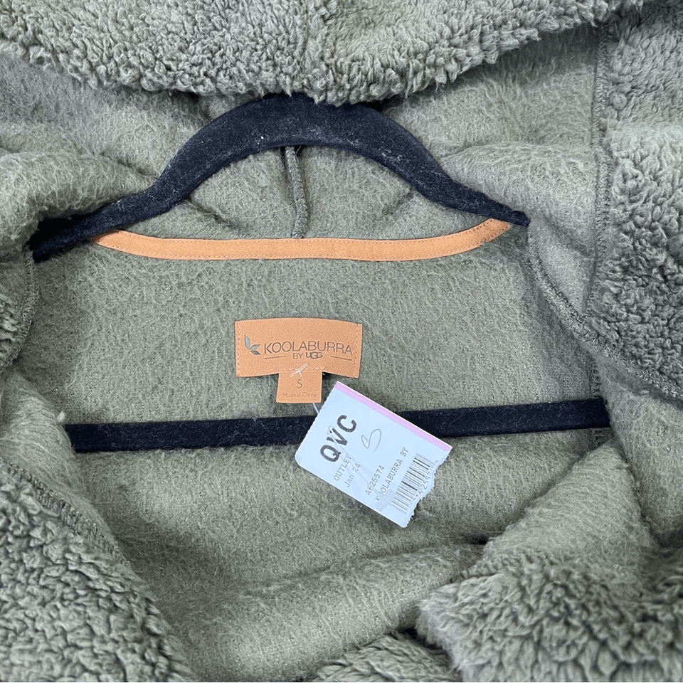 Koolaburra by UGG green Sherpa hooded vest women’s size S eBay