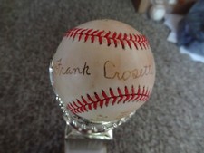 Frank Crosetti signed Baseball w/COA NY Yankees 23 World Series 1932-1968