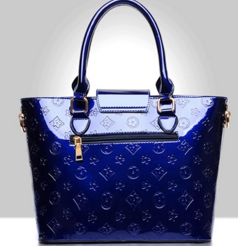 Women's fashion Satchel Handbag patent Faux leather Embossing tote shoulder bag - Picture 7 of 14