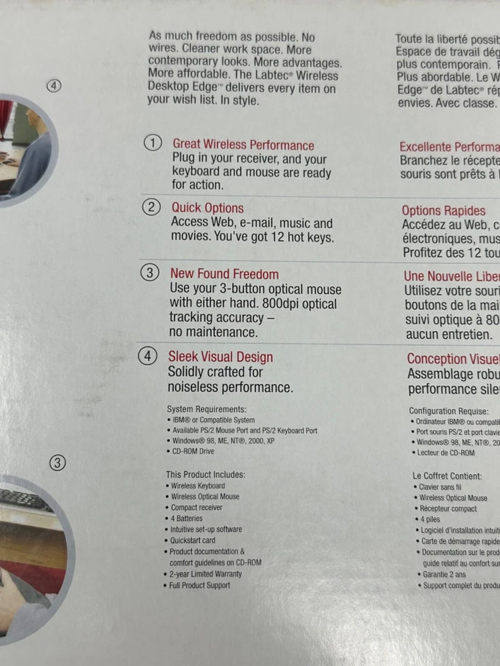 2004 Labtec XP Media Wireless Desktop Edge Keyboard Optical Mouse Kit - Image 4 of 4