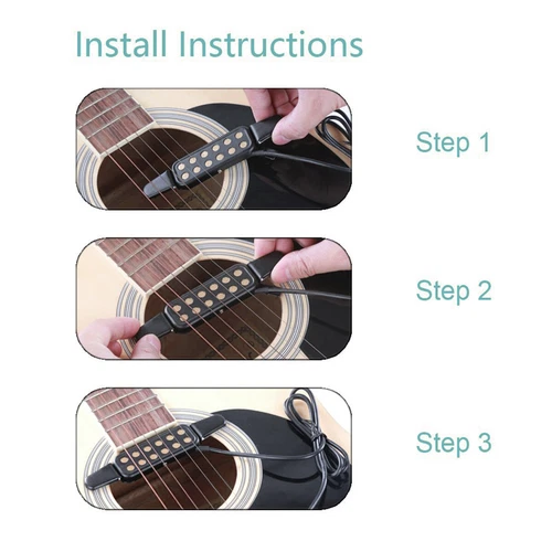 2 Stück Clip-on Akustikgitarre Elektrogitarre Tonabnehmer Audio Wandler Verstärker 12 Loch - Bild 7 von 11