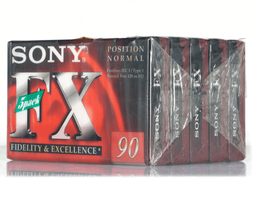 FIVE SONY C-90F1XC BLANK AUDIO CASSETTE TAPE C-90FX , MADE IN ITAY - Picture 1 of 3
