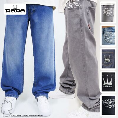 DADA Loose Fit Herren Jeans mit Logodruck Baggy Pants Baumwolle